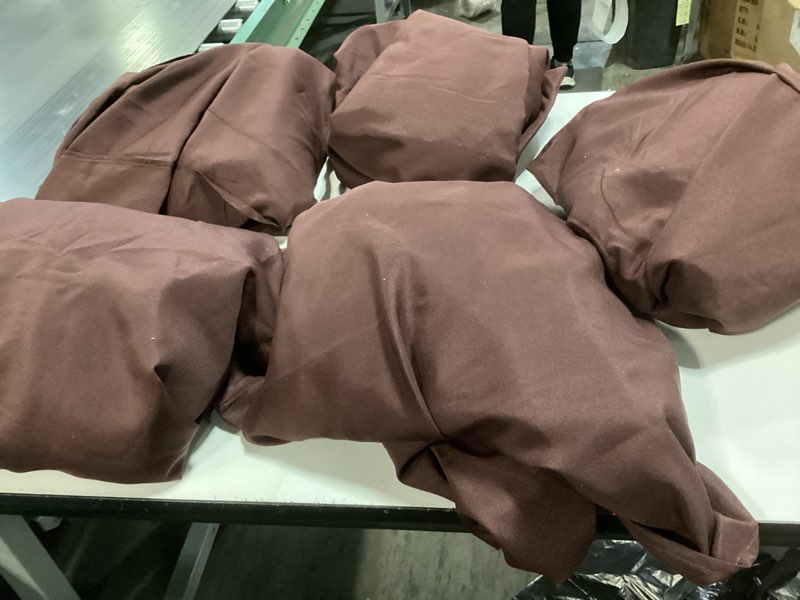 Condition photo showing As Is for ( 5pcs) Gee Di Moda Fitted Tablecloth - 72 x 30 Inch - Chocolate Fitted Rectangle Table Cloth for 6 Foot Table in Washable Polyester - Great for Buffet Table, Parties, Holiday Dinner, Wedding & Trade Show