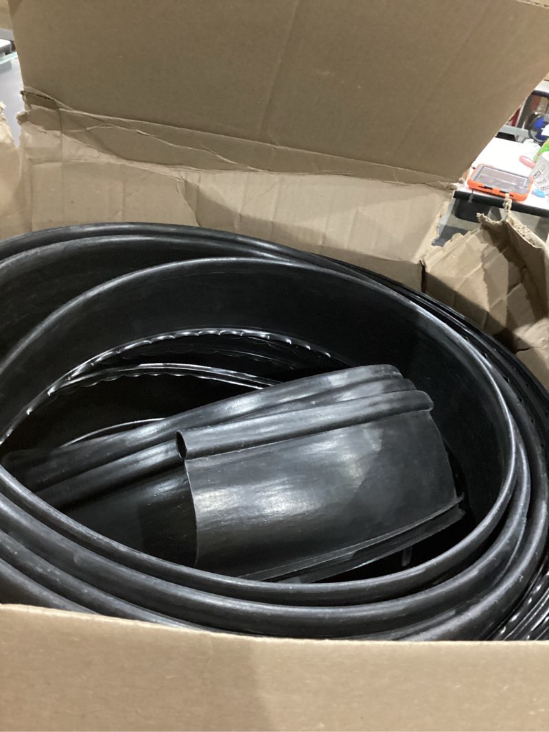 Condition photo showing Good Condition for measurement varies suncast resin landscape edging roll with double ridge design, flexible 5x20-foot coil for gardens, flower beds, and pathways, black, made in the usa 5-inch landscape edging ro