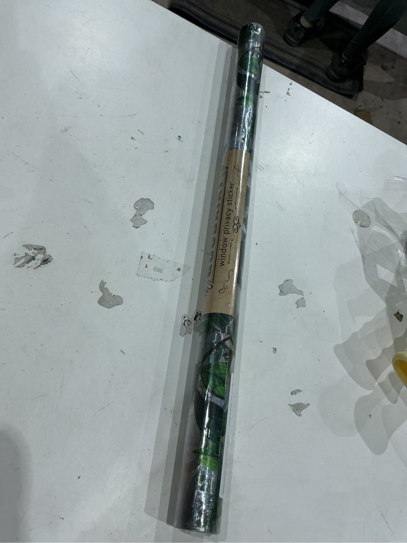 Condition photo showing Good Condition for stained glass window film, rainbow privacy, one way decorative tint, static cling, renter friendly for home bathroom door rainbow lemon tree 23.5*78.5