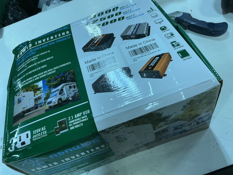 Condition photo showing New/Like New for tvnikd 2500 watt power inverter truck car rv inverter 12v to 110v inverter for vehicles truck semi truck solar panel powr converter with lcd display