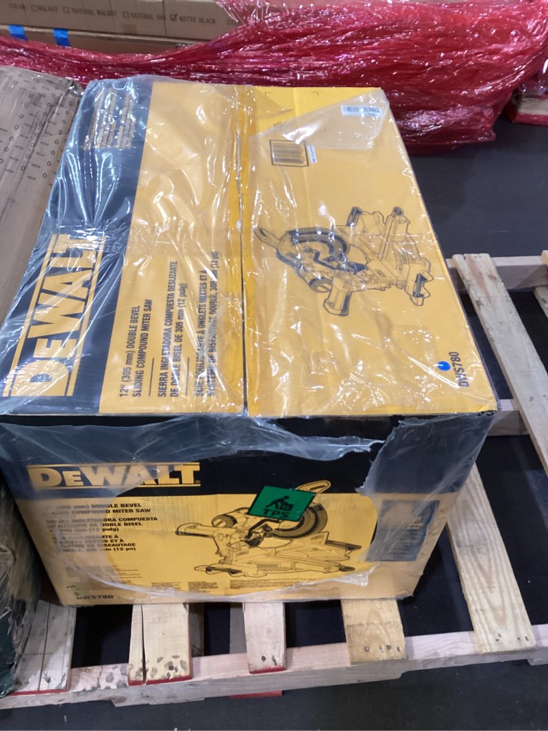 Condition photo showing As Is for DEWALT Double Bevel Sliding Miter Saw, 12-inch, Compound (DWS780)