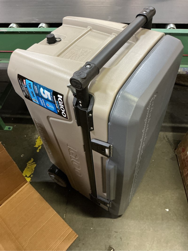 Condition photo showing Good Condition for igloo maxcold glide 110qt wheeled cooler | insulated hard shell ice chest sandstone 168-can