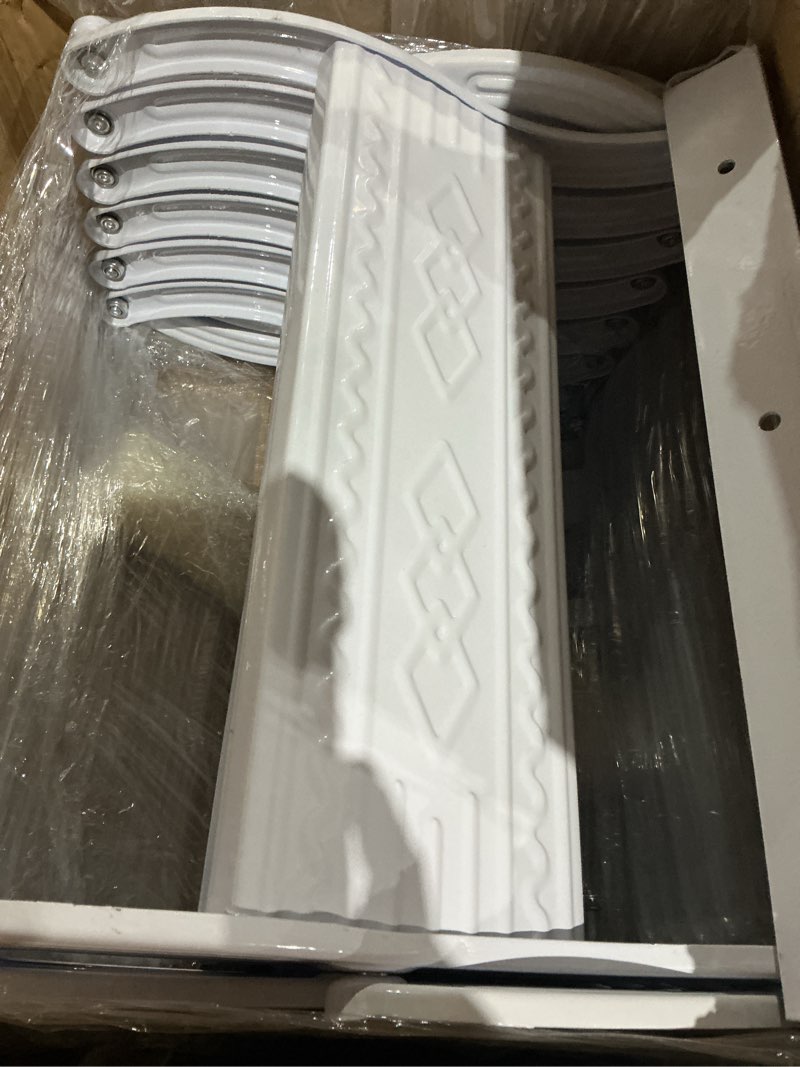 5 Steps White Wall Mounted Retractable Ladder Pull Down Telescoping Step Ladder | eBay