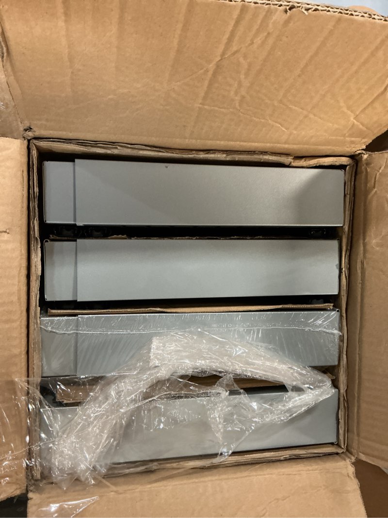Condition photo showing Good Condition for 4Pack Expandable Pull Out Cabinet Organizer 21" Deep with Raising Pad for Framed Cabinets,Slide Out Drawers with 4pcs Divider Racks,Roll Out Shelves,Adjustable Width 12.05"-20.4" Silver