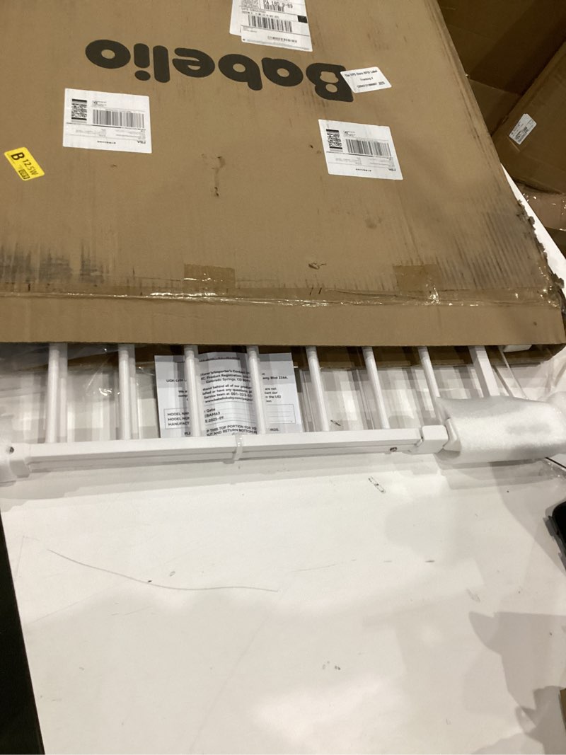 Condition photo showing Good Condition for babelio removable & no bottom bar baby gate, 29-43" hardware mounted (drill needed)| wide walk-thru| auto-close safety dog/pet gate for stairs & doorways (white, 29-43" w, 30" h) white 29-43" w, 30" h