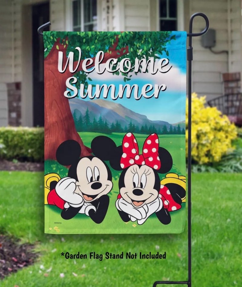Disney Mickey & Minnie Welcome Garden Flag With Stand (missing flag)