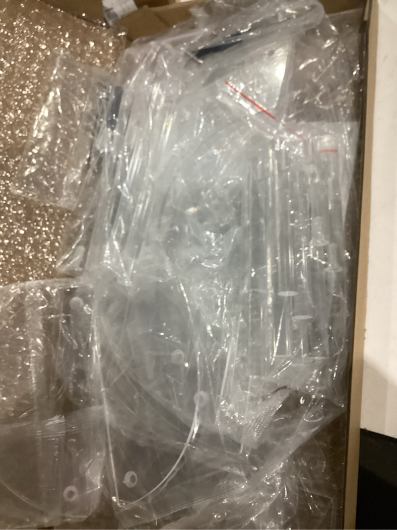 Condition photo showing As Is for YestBuy Acrylic Risers Display Stand For Pop Figures, 3 Tier Cupcake Stand, Perfume Stand Organizer,2 Pack Half Moon Dessert Stand for Food, Acrylic Display Stand for Collections. 2 pack Clear