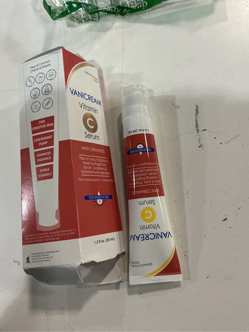Condition photo showing As Is for Vanicream Vitamin C Serum, 1.2 Fl Oz, Formulated without Common Irritants for Sensitive Skin, Milky and Lightweight Brightening Serum, Hydrates & Boosts Glow, Dermatologist-Tested 1.2 Fl Oz (Pack of 1)
