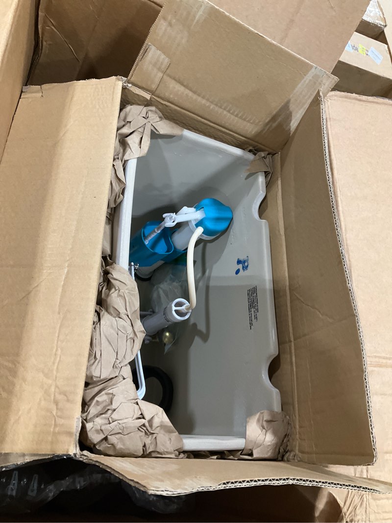 Condition photo showing As Is for proflo pf5112rm jerrit toilet tank only - less seat - white