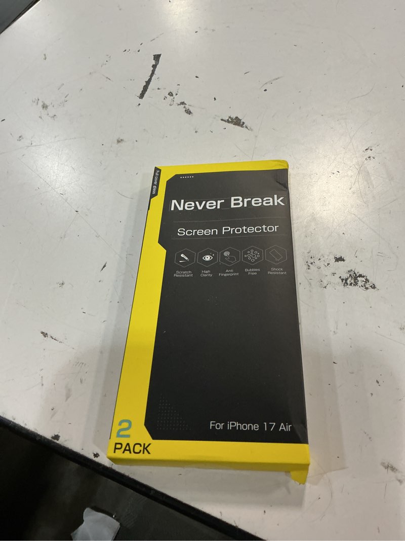 Condition photo showing New/Like New for neverbreak 9h+ hardness for iphone air screen protector 12ft military grade protection (scratch, shatter, drop resistance) tempered glass full edge coverage 6.5" 2025, 2 pack with de-bubble card clear iphone air