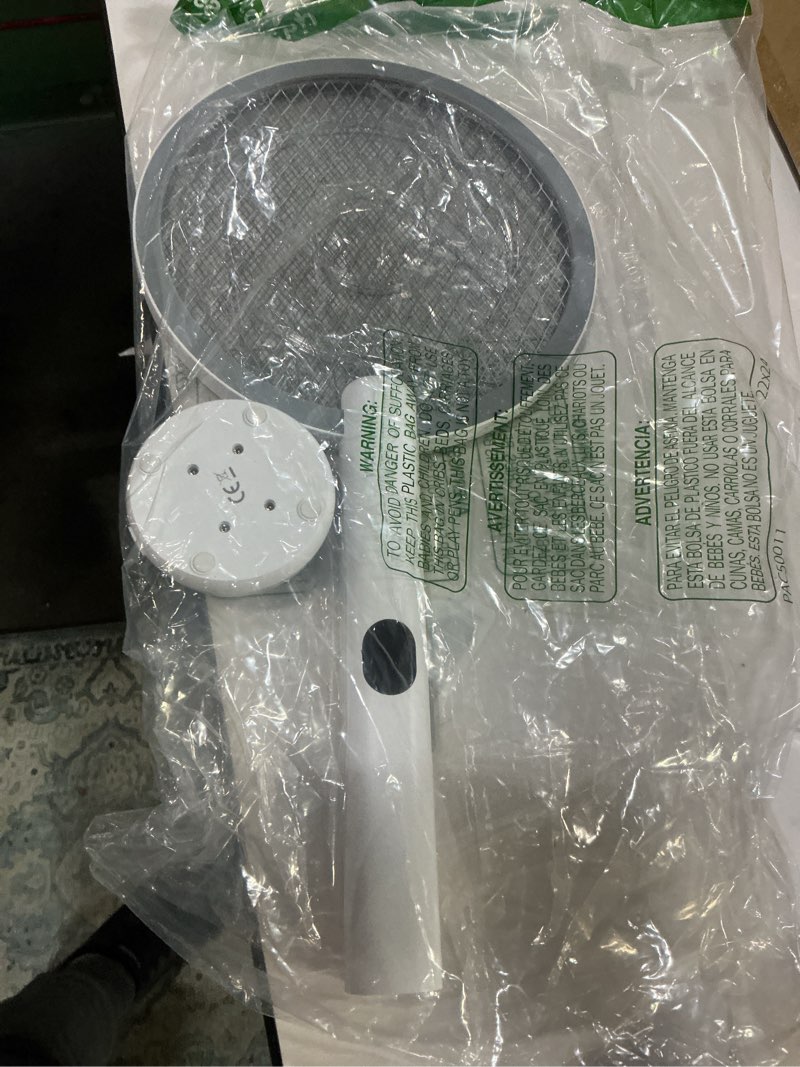 Condition photo showing Good Condition for YISSVIC Electric Fly Swatter Bug Zapper Racket 4000V LED Screen Dual Modes Fly Zapper Rechargeable for Indoor Home Office Backyard Patio Camping White Grey
