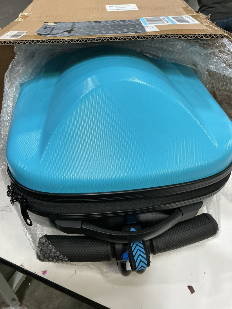 Condition photo showing Good Condition for 2-in-1 ride-on scooter suitcase,carry on hardshell ride on suitcase scooter for kids age 4-15, multifunctional ride on lightweight kids luggage with wheels(size:blue)