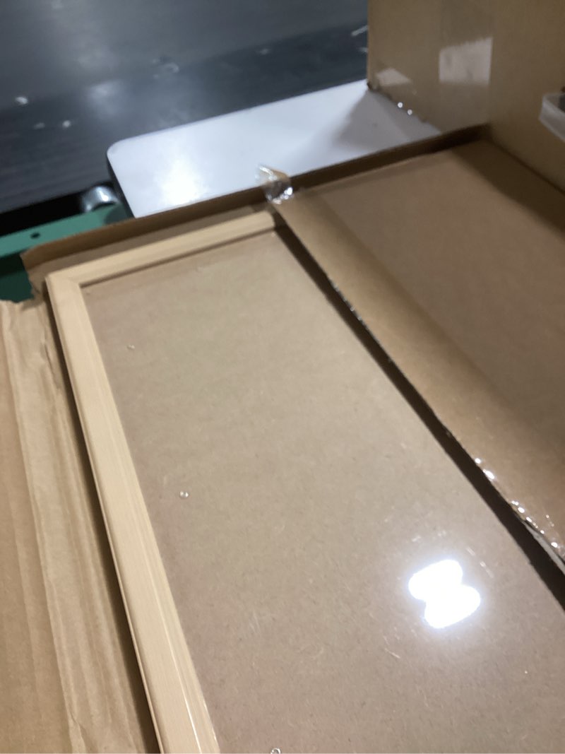 Condition photo showing Good Condition for 14x18 Wood Frame, Rustic Natural Wooden 18x14in Poster Picture Frame, Modern Beige Woodgrain 14 x 18inch Gallery Wall Photo Frame with HD Plexiglass, Horizontal Vertical Wall Mounting Display 1pcs Woodgrain 14x18