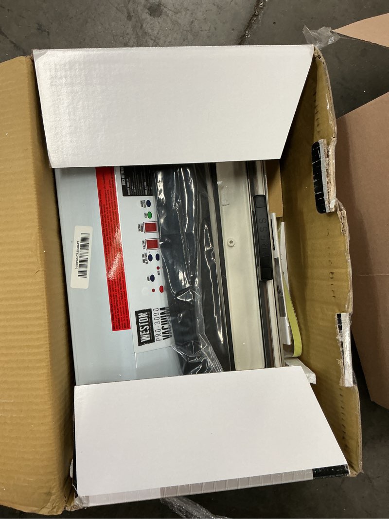 Condition photo showing As Is for Weston Brands Vacuum Sealer Machine for Food Preservation & Sous Vide, Extra-Wide 5mm Bar for Sealin