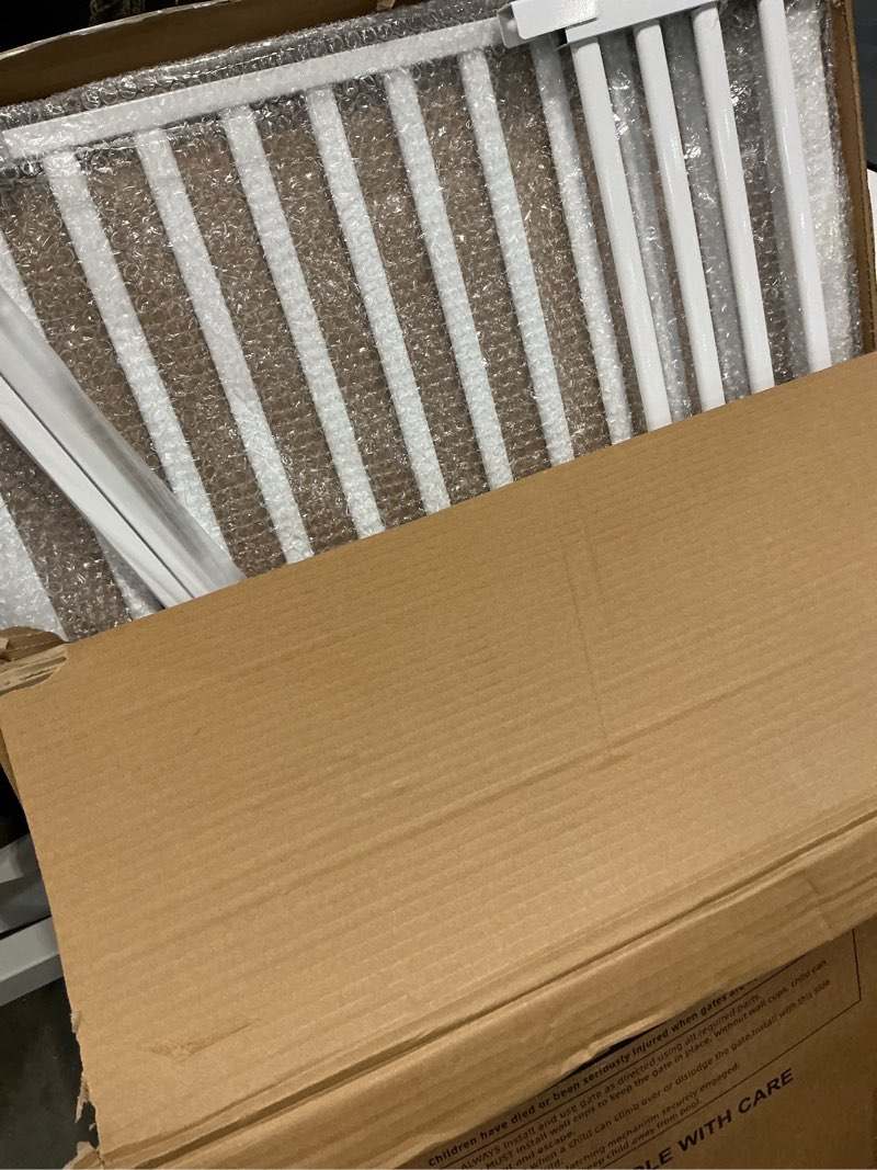 Condition photo showing Good Condition for 51.18" Extra Tall Cat Gate for Door Way Auto Close, 30"-40" Adjustable Width Pet Gate with 2.75" and 5.5" Extension Kits, No Drilling Pressure Mount Kit, White White 51"