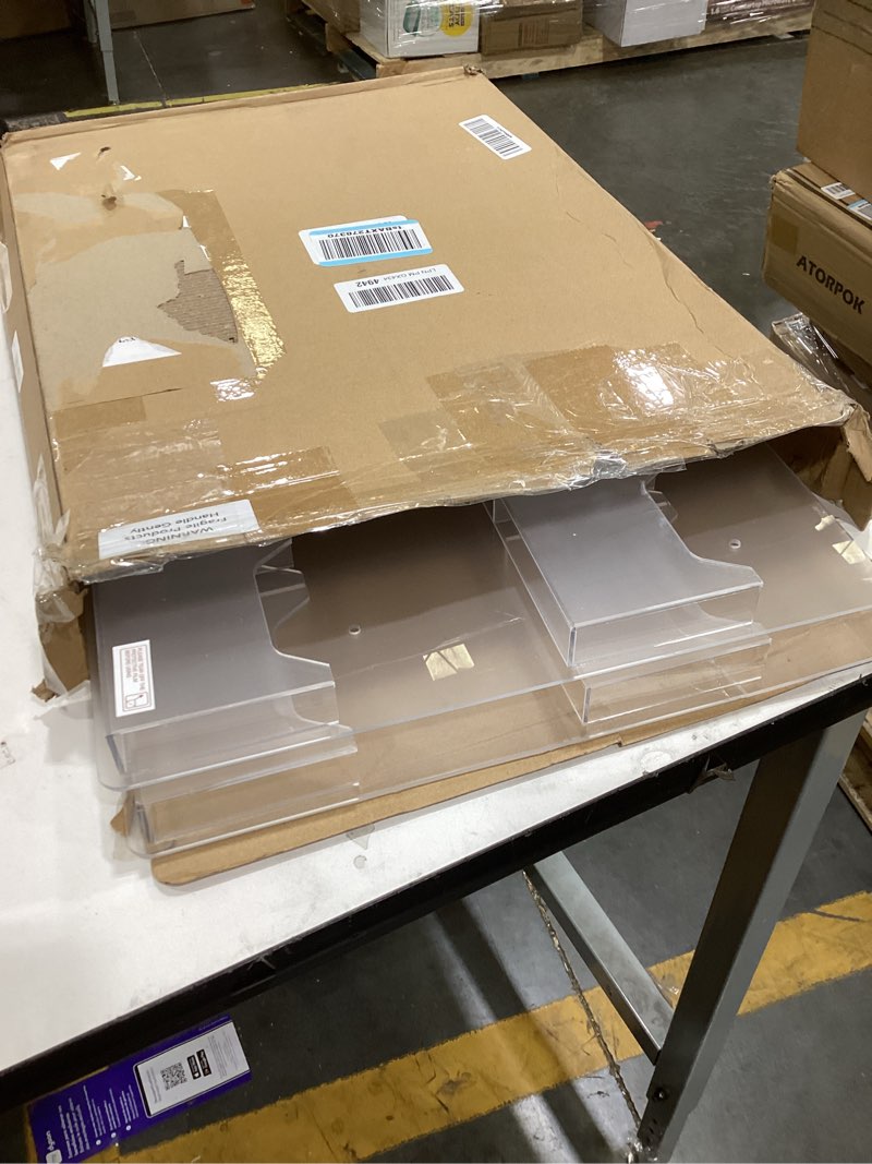 Condition photo showing Good Condition for eersida 2 pack acrylic brochure pamphlet holder wall mount clear brochure display holder plastic trifold flyer rack literature storage rack for offices waiting room (10 pockets, 15 x 21 inch) 15 x 21 inch 10 pockets