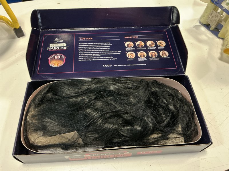 Condition photo showing New/Like New for outre lace front wig - perfect hair line 13x6 - reevawig (jet black 1)