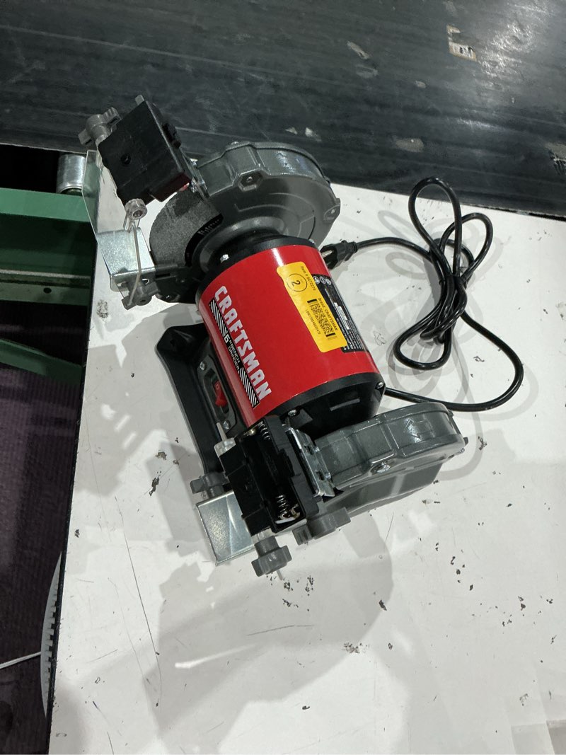 Condition photo showing As Is for incomplete. missing pieces. craftsman 6-in bench grinder