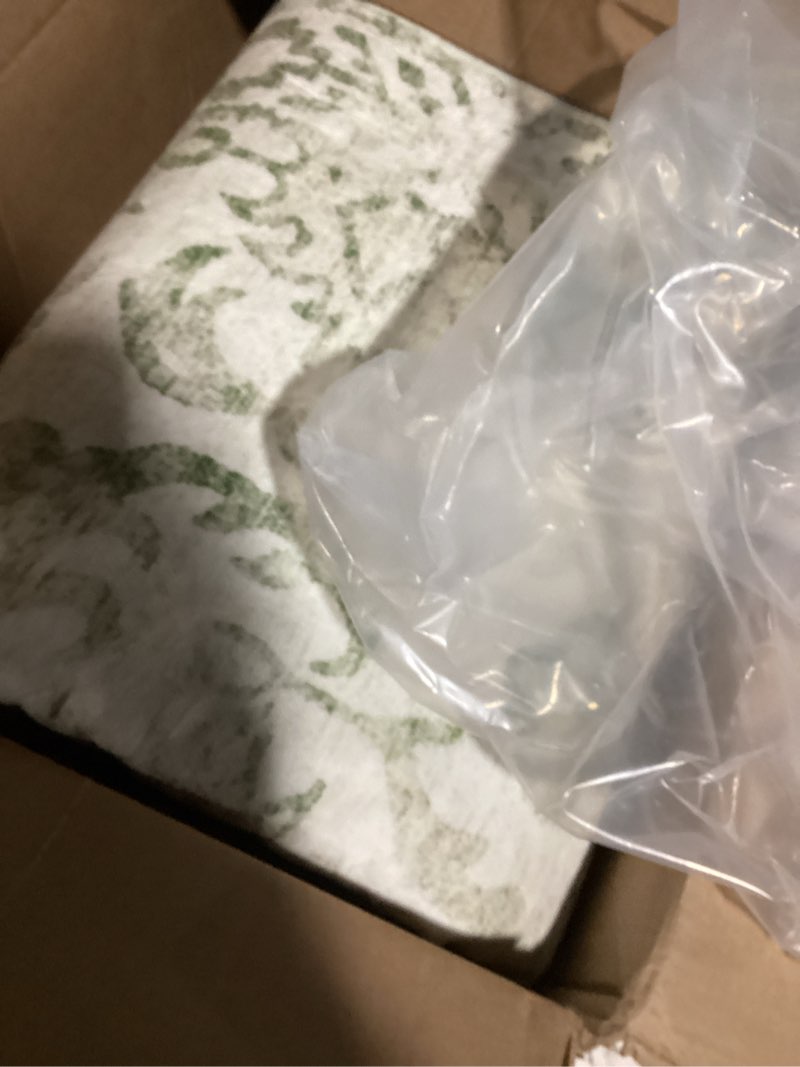 Condition photo showing Good Condition for light green area rugs 6x9 for living room, washable vintage rugs for bedroom, distressed throw rug, non slip rug carpet for bedroom dining office sage 6'x9'