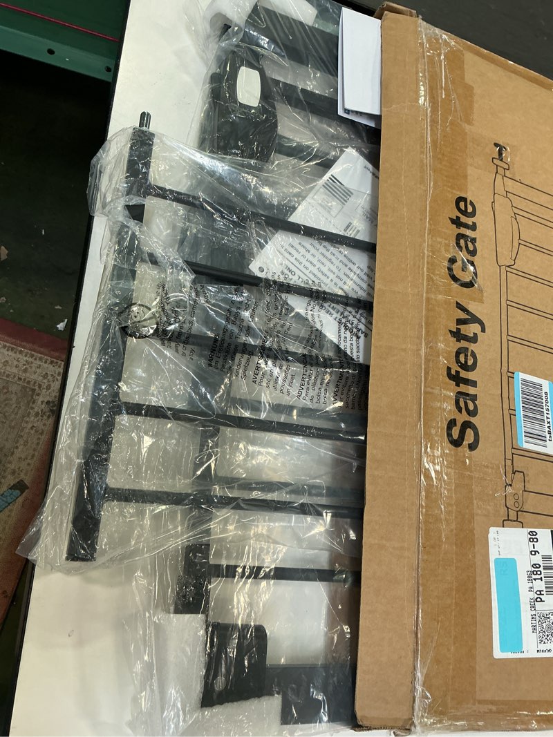 Condition photo showing Good Condition for WAOWAO Triple Lock Baby Gate Extra Wide 57.87-62.59" Pressure Mounted Walk Through Swing Auto Close Safety Black Metal Dog Pet Puppy Cat for Stairs,Doorways,Kitchen Black 57.87-62.59"/147-159cm