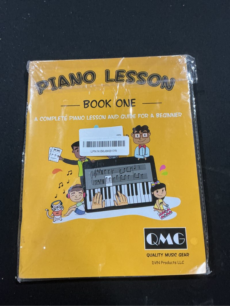 Condition photo showing New/Like New for QMG Color Piano and Keyboard Stickers and Complete Color Note Piano Music Lesson and Guide Book 1 and Book 2 for Kids and Beginners; Designed and Printed in USA