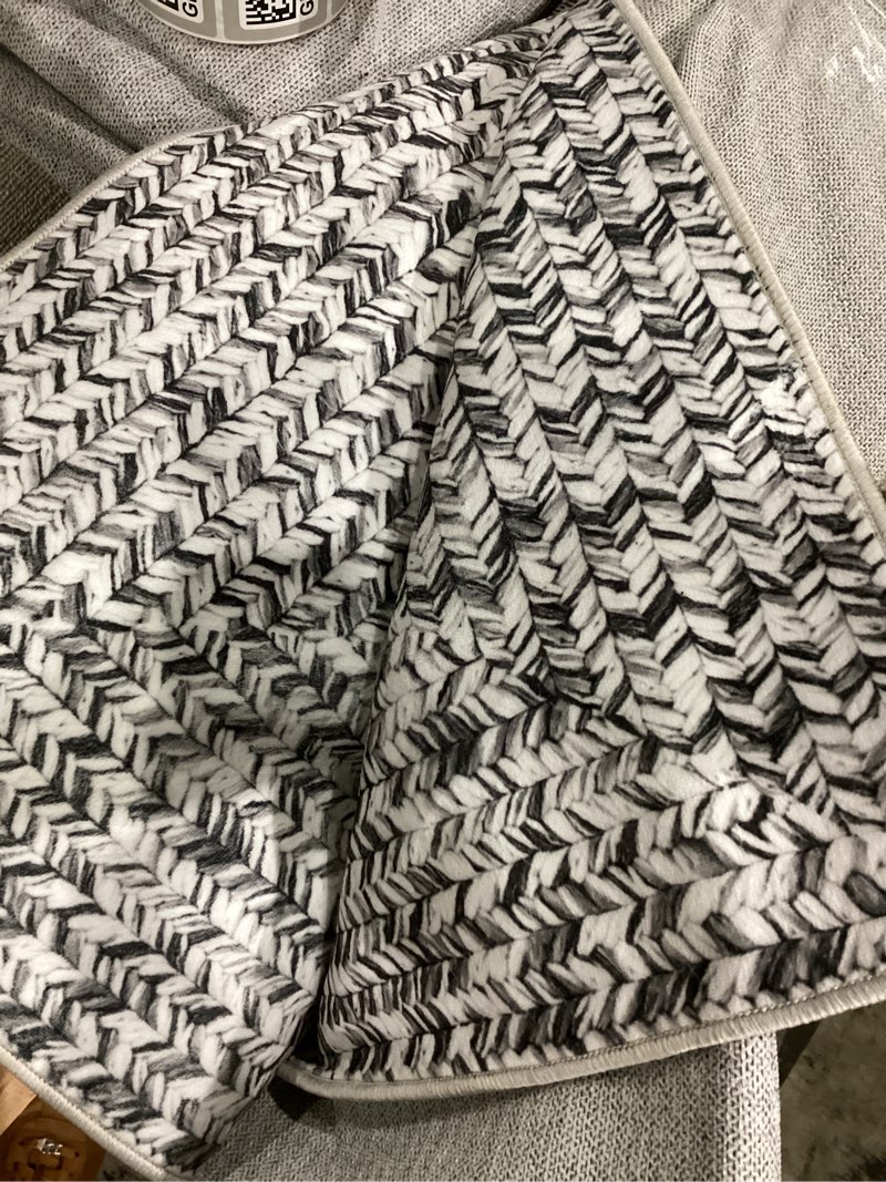 Condition photo showing Good Condition for washable area rugs 9x12 living room modern rugs for bedroom grey rug imitation braided soft large area rug non slip throw rugs stain resistant carpet for nursery dining room 9'x12' light grey light grey 9' x 12' (rectangular)