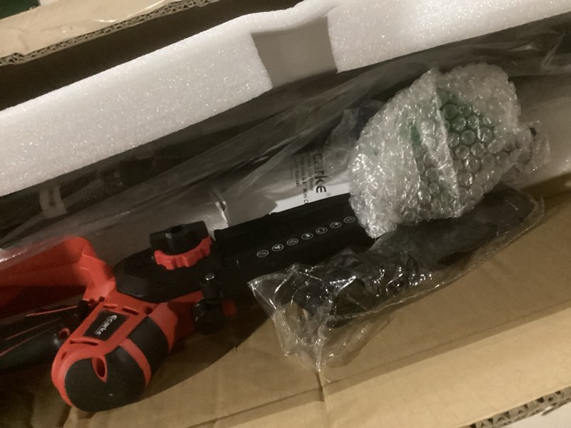 Condition photo showing New/Like New for 2-in-1 cordless pole saw & 6 inch mini chainsaw with 2 pack 2.0ah battery and charger, electric pole saw for tree trimming with adjustable extension pole yellow