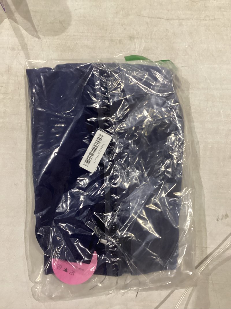 Condition photo showing New/Like New for Women's Scrub Top Full Zip up Short Sleeve Nurse Shirts with 2 Zipper Pockets Jackets Lightweight Medical Uniform Navy Blue XX-Large