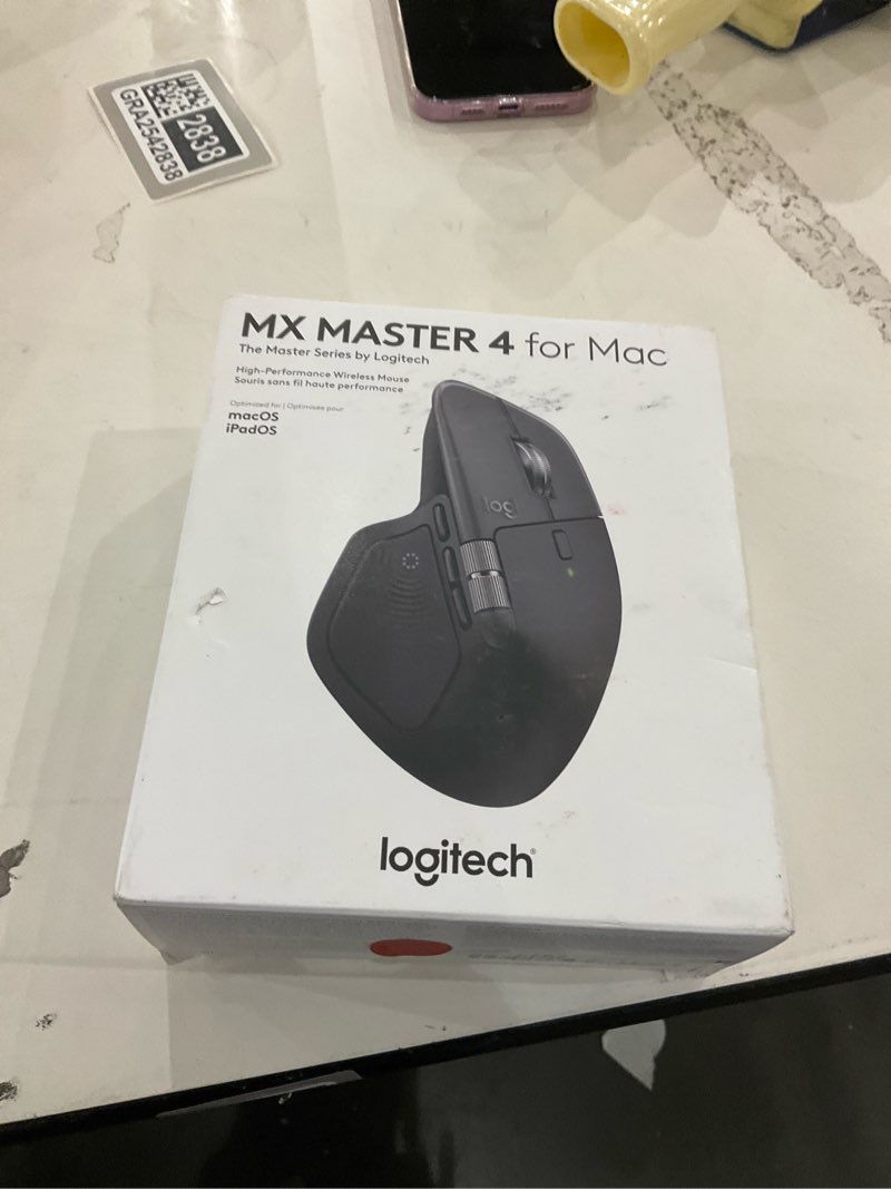 Condition photo showing New/Like New for Logitech MX Master 4 for Mac, Ergonomic Bluetooth Mouse with Advanced Performance Haptic Feedback, Ultra-Fast Scrolling, USB-C Charging, MacOS, iPadOS, Windows - Space Black Space Black Mouse