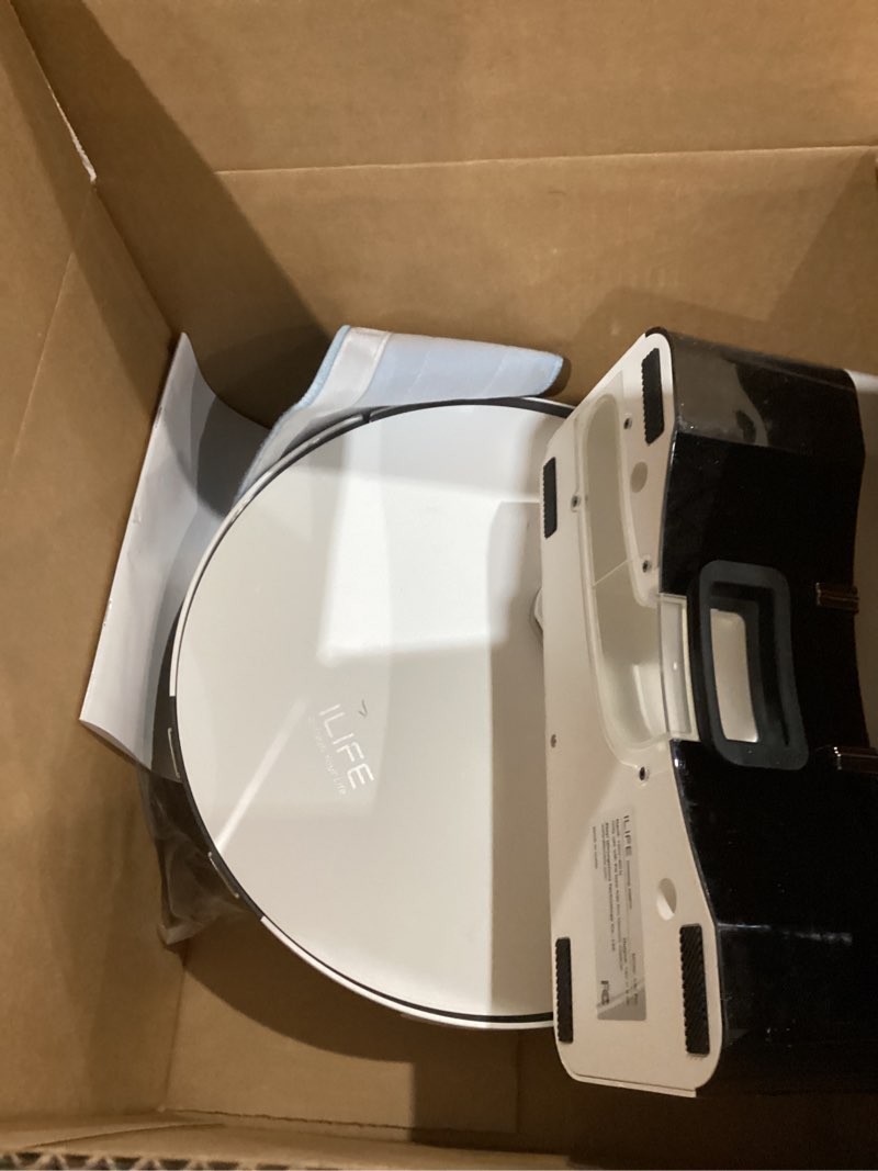 Condition photo showing As Is for ILIFE A30 Pro Robot Vacuum and Mop, Self Emptying Station for 60 Days, 5000Pa Suction, LiDAR Navigation, No-Go Zones, 2.4G WiFi/App/Alexa/Remote Control, Clean Hard Floors to Medium-Pile Carpet, 110V