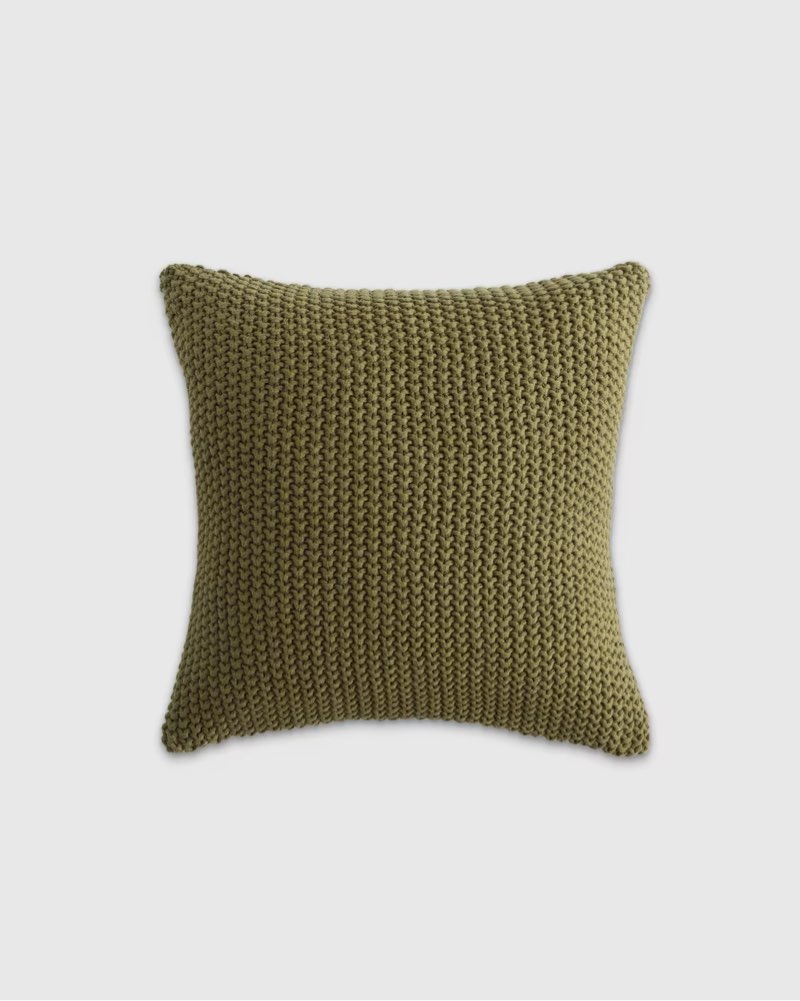 set of 2 quince cotton fisherman pillow cover color:olive 20x20 