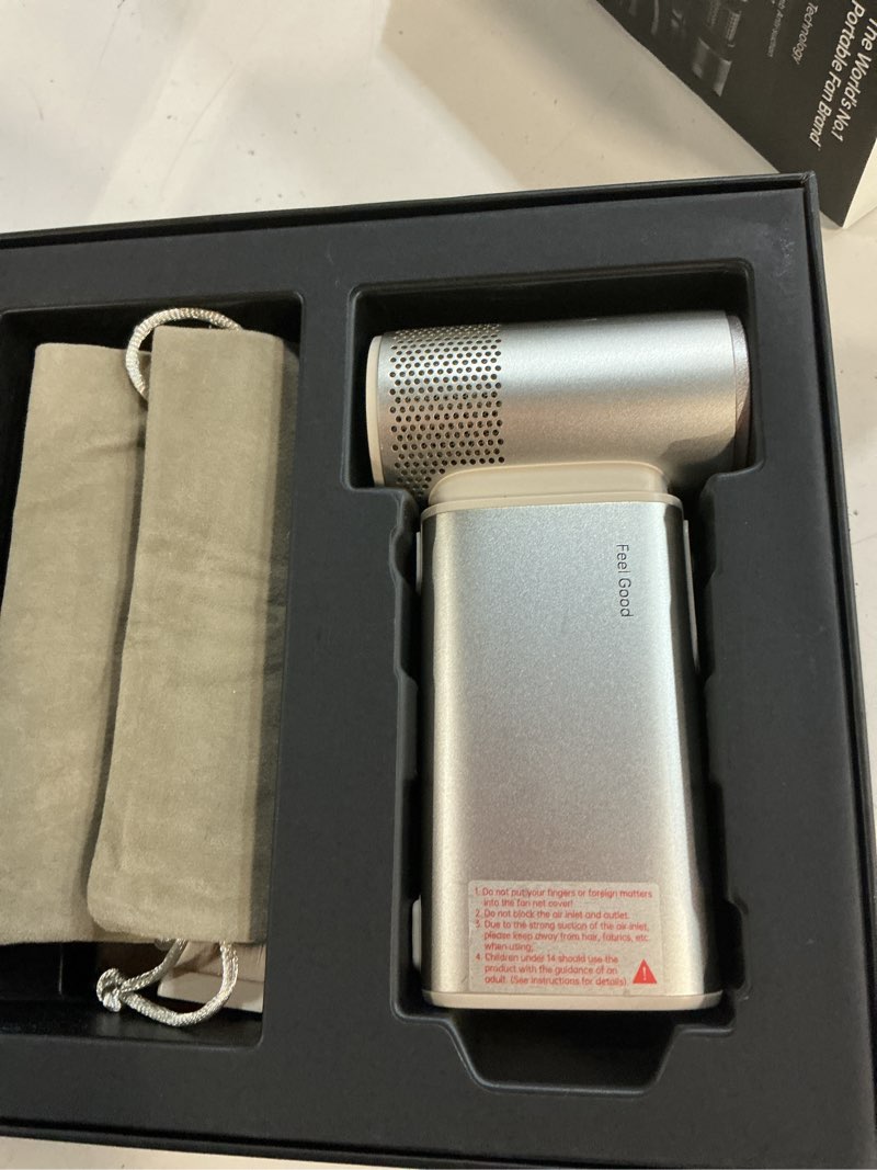 Condition photo showing New/Like New for jisulife portable handheld fan ultra2, 9000mah max 25 hrs, 5 in 1, 100 speed turbo fan rechargeable 18w power bank with flashlight, metal shell multi-function travel essentials gifts for men-brown brown casual