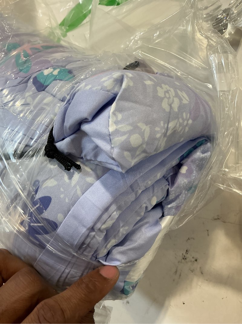 Condition photo showing Good Condition for lasoftan butterfly toddler bedding set for girls, 4 piece bed-in-a-bag toddler comforter sets, super soft comforter sheet set and comfortable microfiber toddler bed set purple butterfly