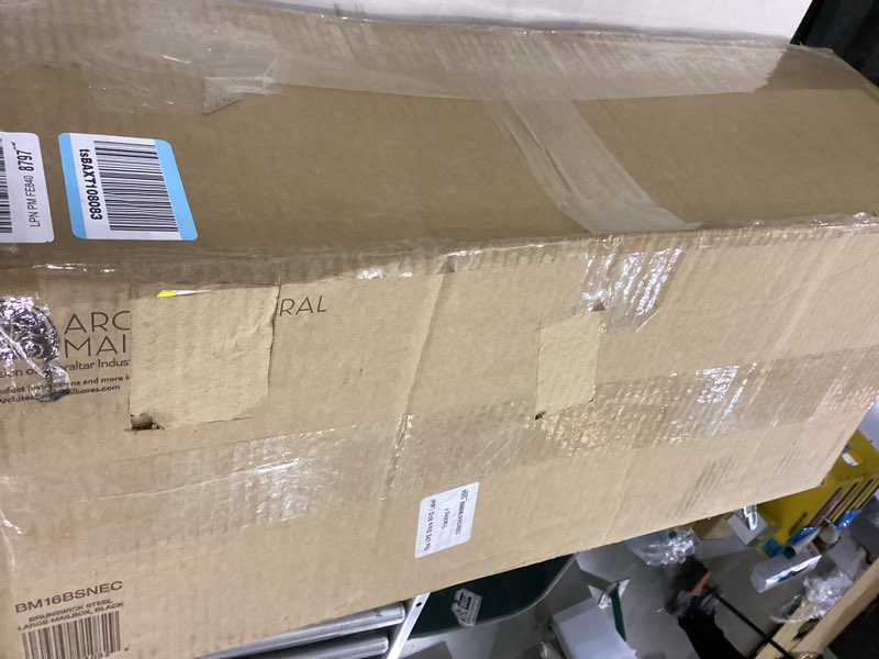 Condition photo showing Good Condition for ARCHITECTURAL MAILBOXES Gibraltar Mailboxes Arlington Large Capacity Galvanized Steel Textured Black, Post-Mount Mailbox, AR15B000