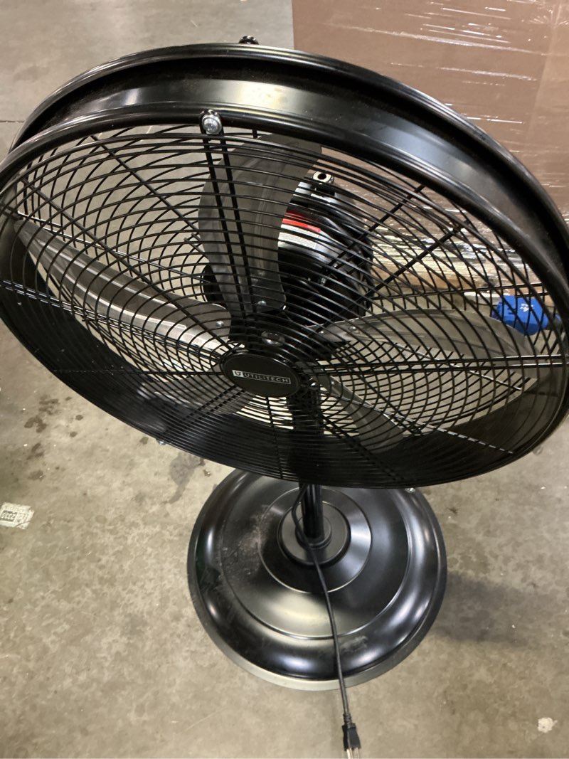 Condition photo showing As Is for utilitech 20-in high velocity indoor oscillating pedestal fan, in black 5517242