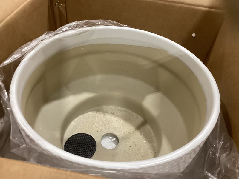 Condition photo showing Good Condition for 13 inch ceramic pots for plants, large planters for indoor plants with drainage hole, modern indoor plant pots for home office, honeycomb ceramic planter pots, white white 13 inch
