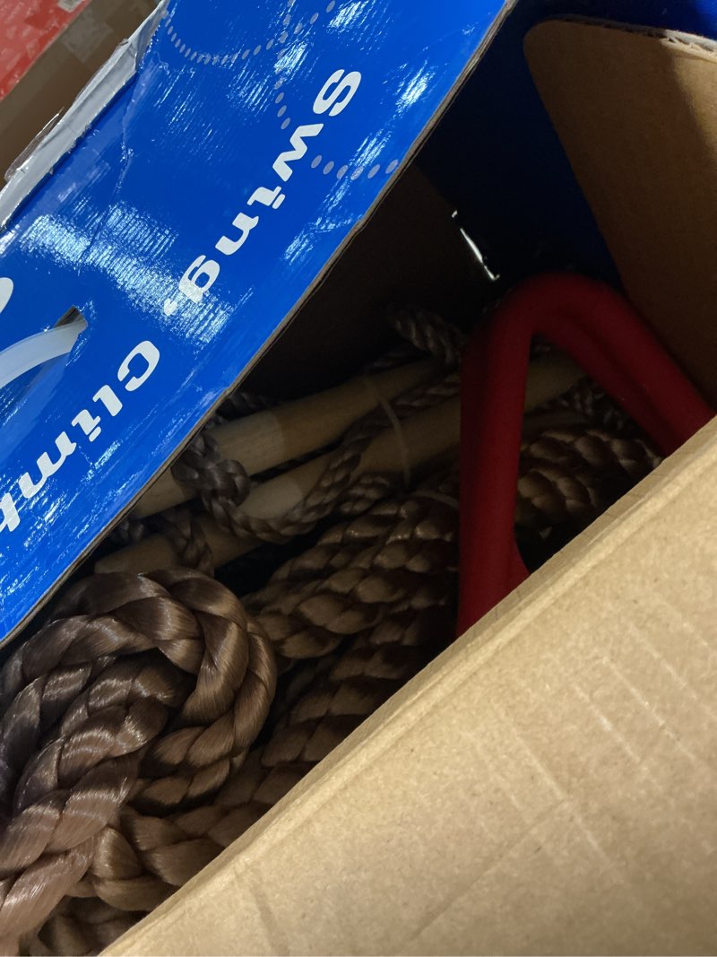 Condition photo showing Good Condition for Gym1 6-Piece Doorway Gym Indoor Playground - 6-Piece, Blue - Indoor Playset with Sensory Swing, Pull-Up Bar & Rings, Trapeze, Ladder & Knotted Rope