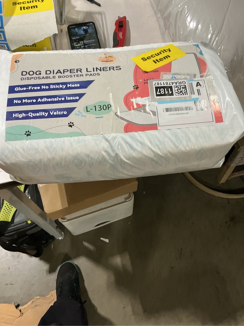 Condition photo showing Good Condition for dog diapers liners, 150 ct, super absorbent booster pads for male dog wraps and female dog diapers, lnnovative hook-and-loop tape design, super-fit & no shifting, small dog diaper pads small (150 count)