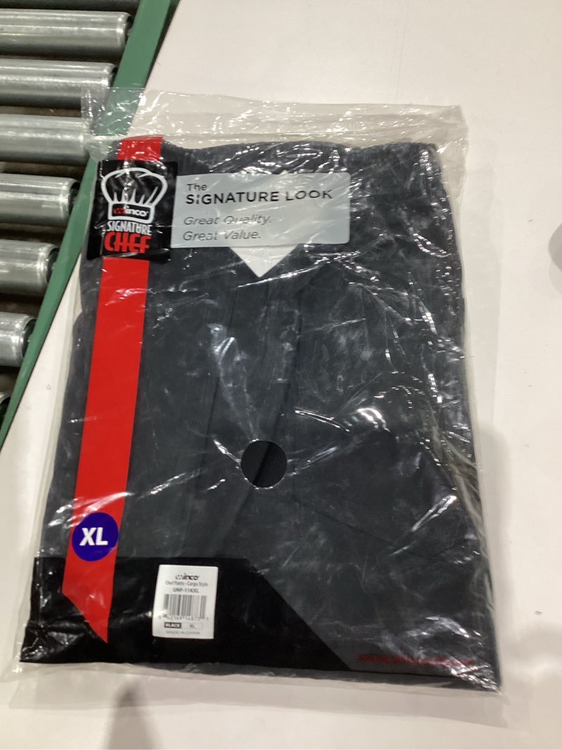 Condition photo showing New/Like New for Winco, Unisex Chef Pants with Cargo Pockets Cargo Black