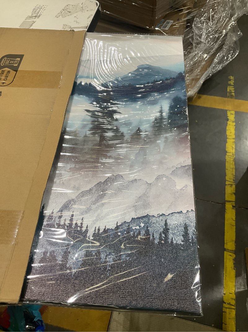 Condition photo showing Good Condition for Wapluam Large Wall Decor For Living Room Framed Wall Art for Bedroom Blue Watercolor Abstract Painting Wall Artworks Hang Pictures For Office Decoration Canvas Prints Room Home Decorations Posters 20x40inches Blue Abstract Painting