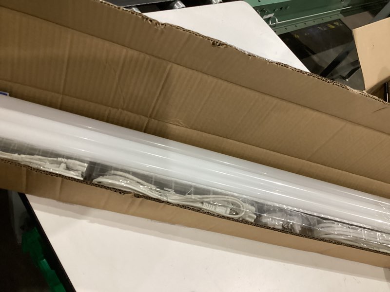 Condition photo showing Good Condition for barrina (6 pack led t5 integrated single fixture, 4ft, 2200lm, 6500k super bright white, 20w utility led shop light, ceiling and under cabinet light, corded electric with on/off switch, etl listed 6500k super birght light 4 feet