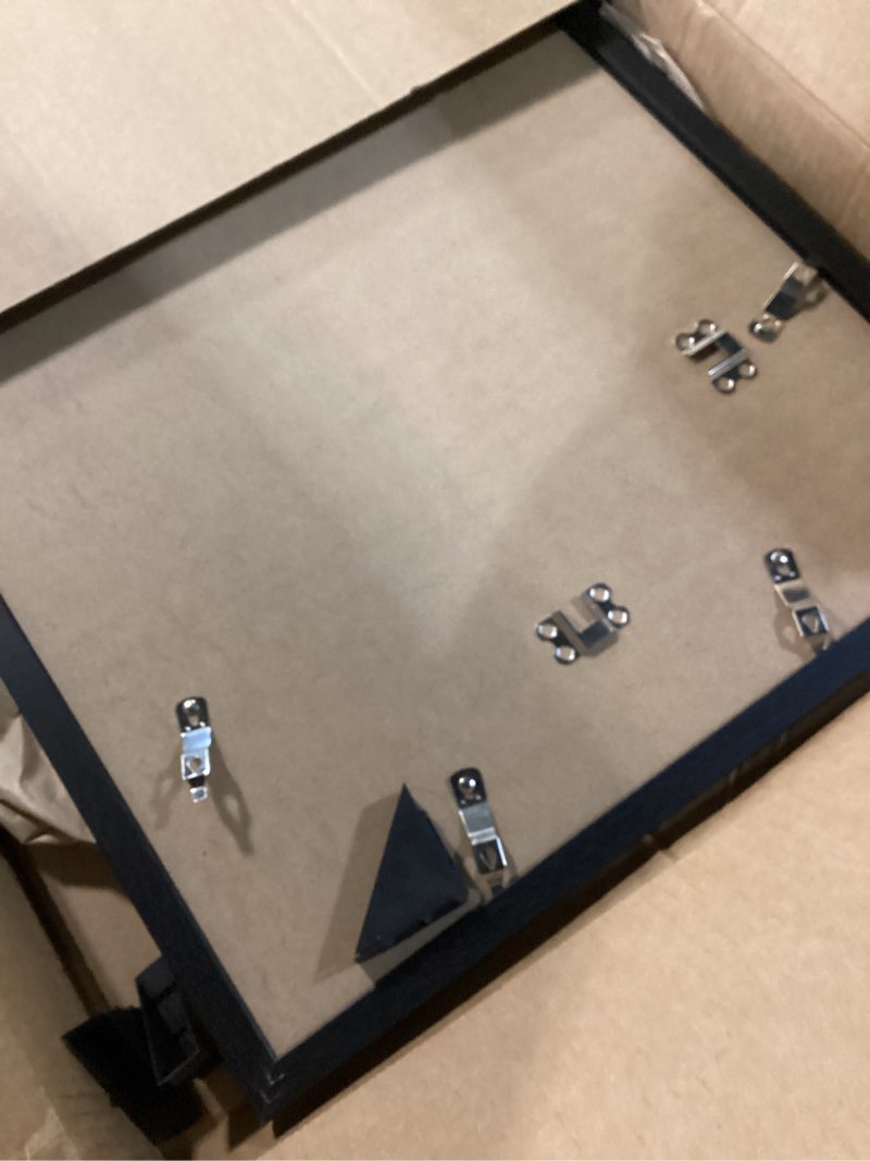 Condition photo showing Good Condition for 8x12 picture frame black for wall mounting or tabletop, wood 8 x 12 frame photo frame for wall hanging horizontally or vertically, black, 1 pack 1 8x12