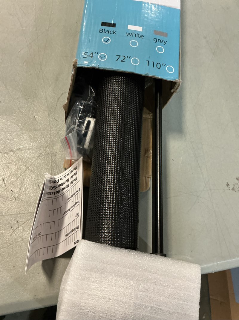 Condition photo showing As Is for probebi Retractable Baby, Child & Dog Gates for Stairs, Extends to 54" Wide 34" Tall, Use for Outdoor, Indoor, Hallways, Doorways, Deck, Porch, Black