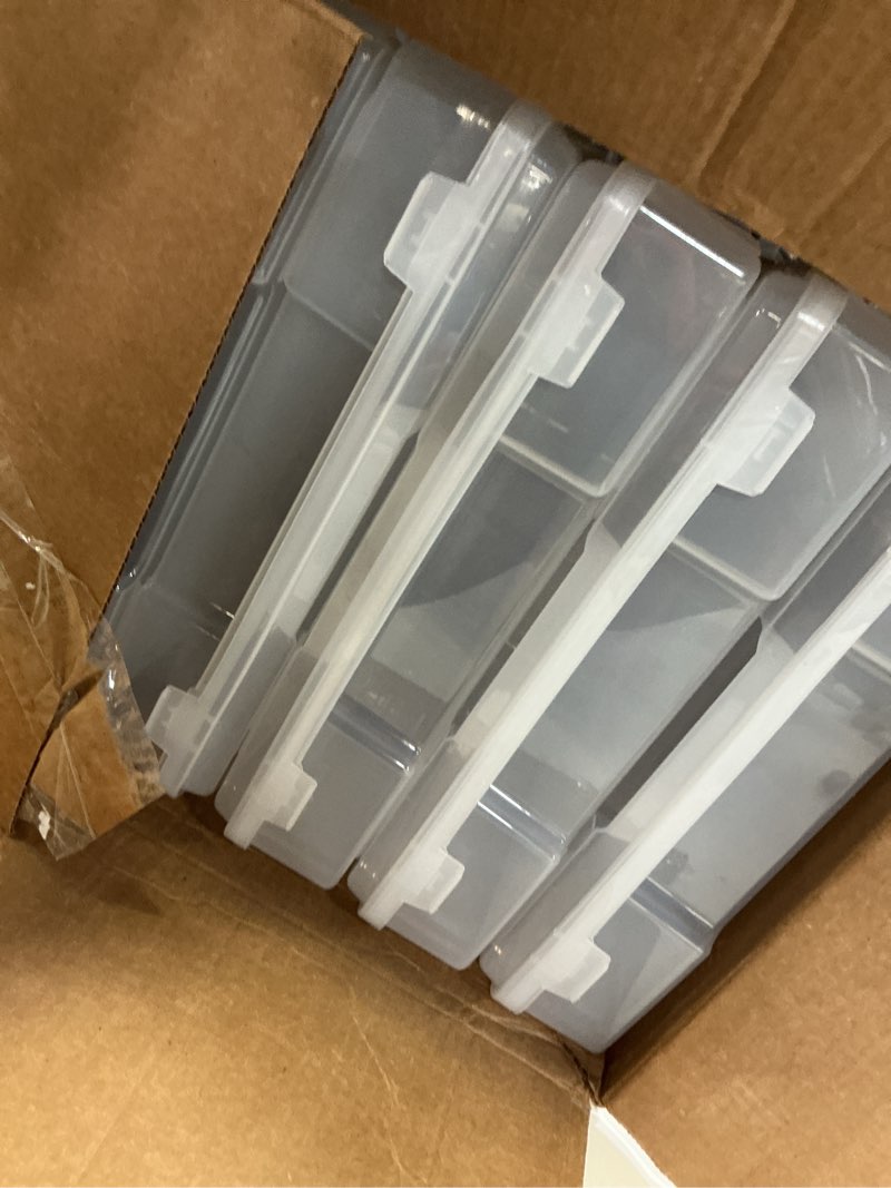 Condition photo showing Good Condition for novelinks transparent 4" x 6" photo organizers and photo storage box with handle, 16 inner photo cases, portable picture organizers & photo storage containers (clear) clear clear