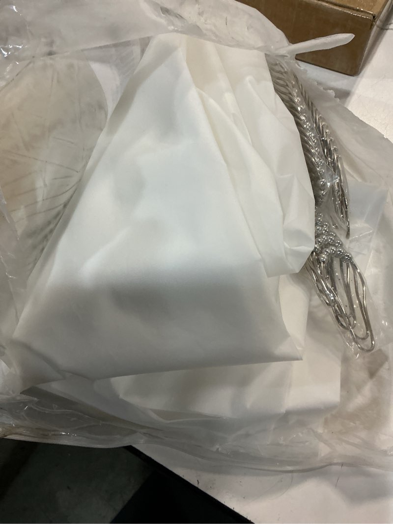 Condition photo showing As Is for Clawfoot Tub Shower Curtain Warp Around, 180x70 Inches Clear Shower Curtain Plastic Liner Round for Bathroom Extra Wide with 36 Metal Hooks PEVA Waterproof, White Translucent Frosted(magnets) 180"W x 70"L (Pack of 1)