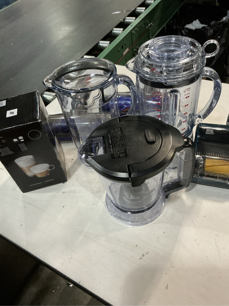 Condition photo showing As Is for pallet of a variety of parts for blenders, vacuums, coffee makers, and other appliances ((brands: shark, ninja, breville, and dyson))