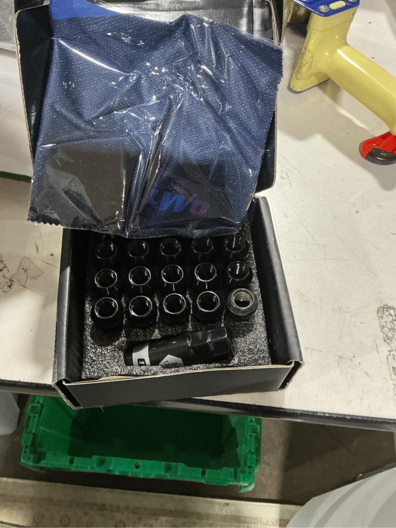 Condition photo showing Good Condition for orion motor tech m12x1.25 lug nuts, 12mmx1.25 wheel lug nuts compatible with infiniti nissan subaru suzuki and more, open end lug nut set, set of 20, black m12x1.25 20-piece hex tuner black