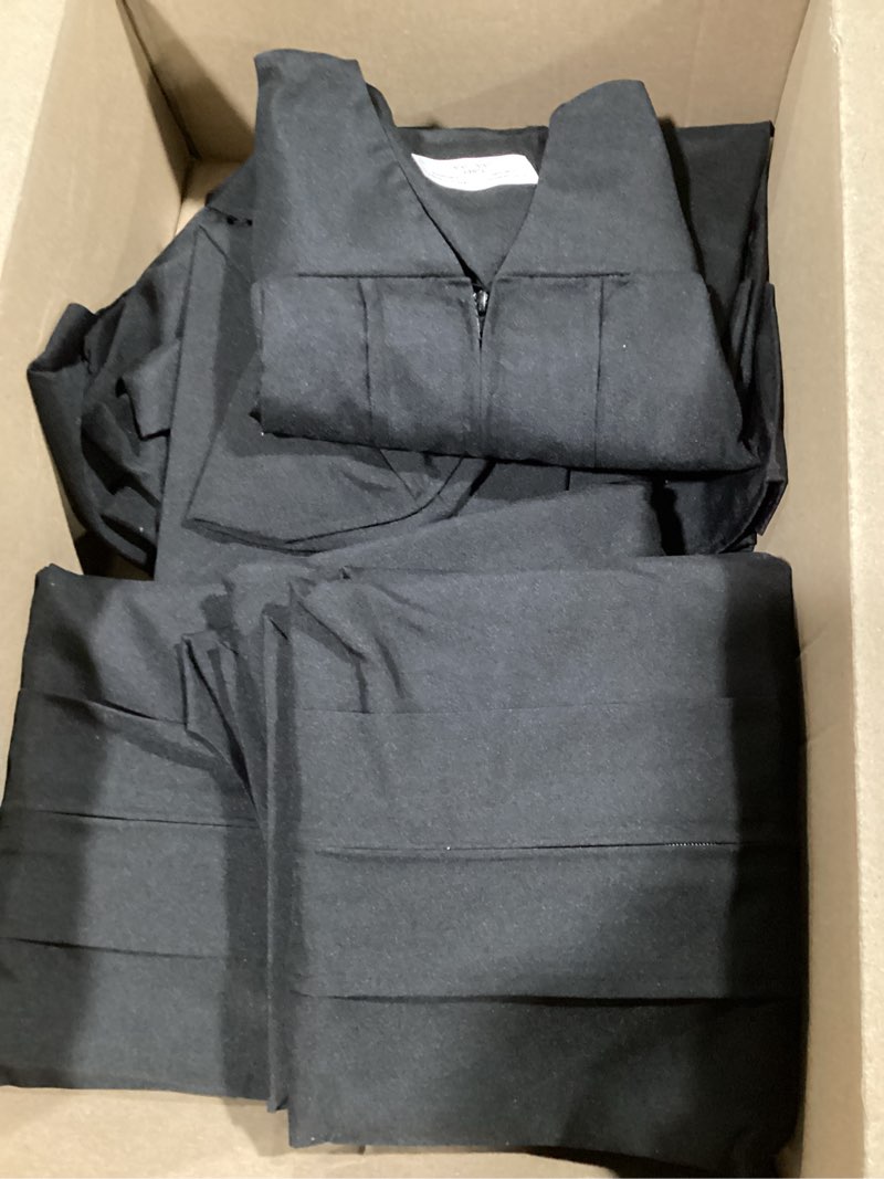Condition photo showing Good Condition for 6Pcs Unisex Matte Graduation Cap and Gown 2025 2026 with Tassel for High School and College Graduation Black 42(4'9"-4'11")