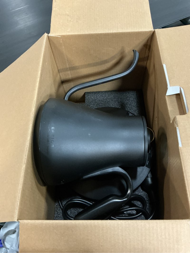 Condition photo showing item condition for Gooseneck Electric Kettle with ±1? Temperature Control for Pour Over Coffee & Tea, Quick Heating, BPA-Free Stainless Steel, Built-in Brew Timer, 1500W/0.9L (Ebony Black)