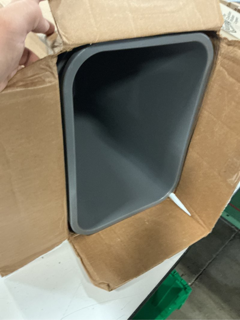 Condition photo showing Good Condition for amazon basics rectangular commercial office wastebasket, easy to clean, 10 gallon, grey, 2-pack grey 10 gallon (pack of 2)